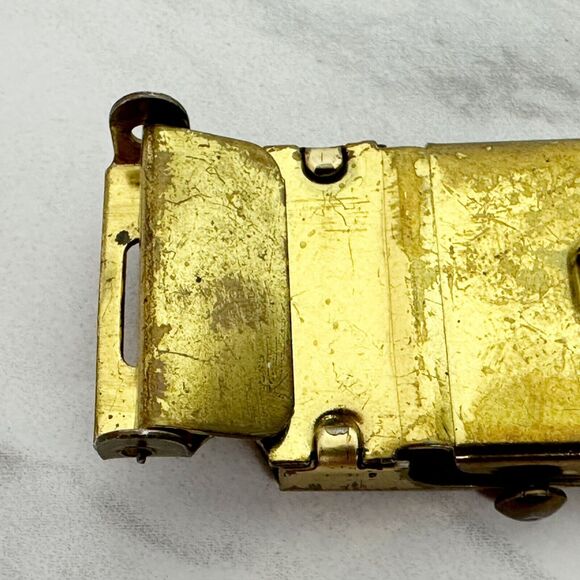 Gold Tone Web Clamp Simple Basic Belt Buckle - Picture 7 of 8